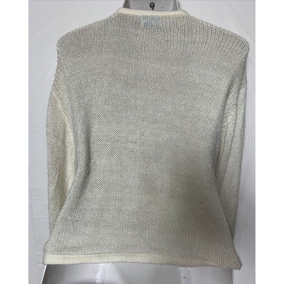 VTG 50s Carol Brent Cardigan Sweater Hand Painted Floral Granny Cottage Core L - Picture 5 of 16